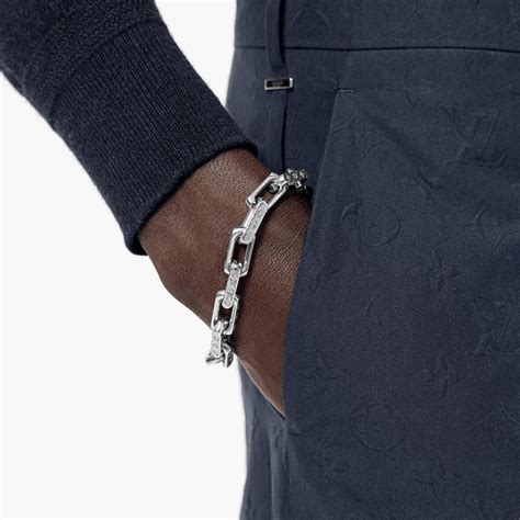 louis vuitton silver bracelet mens|Monogram Chain Bracelet S00 .